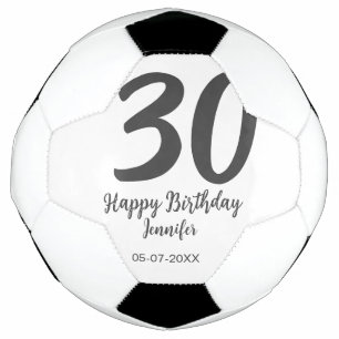 30th birthday add name date year black template  football
