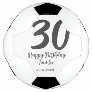 30th birthday add name date year black template  football
