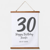 30th birthday add name date year black template