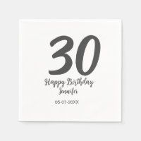 30th birthday add name date year black template