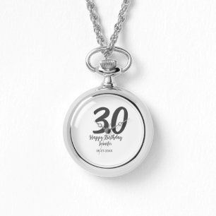30th birthday add name date year black template watch