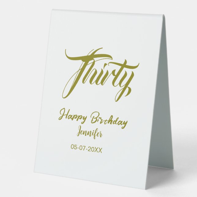 30th birthday add name date year gold template thi (Front)