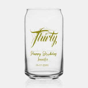 30th birthday add name date year gold template thi can glass