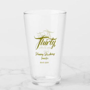 30th birthday add name date year gold template thi glass