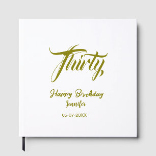 30th birthday add name date year gold template thi guest book