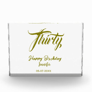 30th birthday add name date year gold template thi photo block