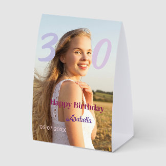 30th birthday add name date year PURPLE PINK BOLD