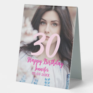 30th birthday add name date year white photo