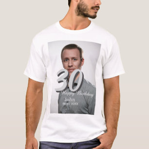 30th birthday add name date year white photo T-Shirt