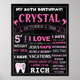 30th Birthday Adult cake smash chalkboard sign