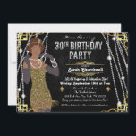 30th Birthday African American Flapper Girl   Invitation<br><div class="desc">Harlem Nights Harlem Renaissance Great Gatsby Art Deco 30th Birthday Invitation</div>