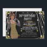 30th Birthday African American Flapper Girl   Invitation<br><div class="desc">Harlem Nights Harlem Renaissance Great Gatsby Art Deco 30th Birthday Invitation</div>