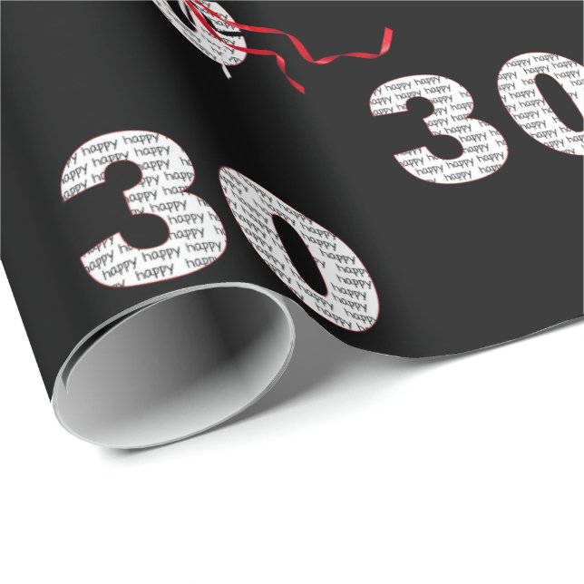 30th Birthday Balloon Bouquet Wrapping Paper (Roll Corner)