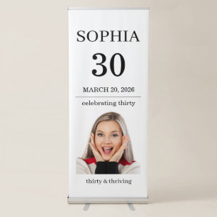 30th Birthday Banner With Photo Personalised Birth