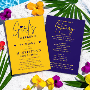30th Birthday Bash Modern Girls Weekend  Invitation