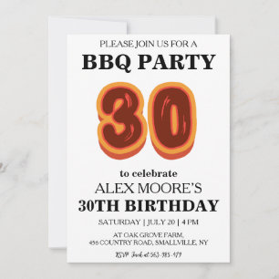 30th birthday bbq invitations