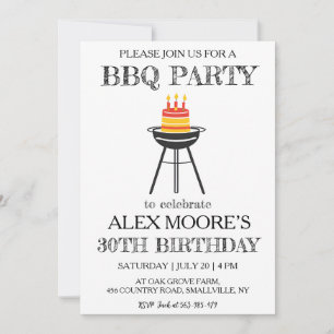 30th birthday bbq invitations