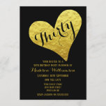 30th Birthday Black and Faux Gold Heart Invitation<br><div class="desc">30th Birthday Black and Faux Gold Heart Design . This is a template ready for you to add your party details to . If you would like to change the background colour of font please click customise further at the end of the template .</div>