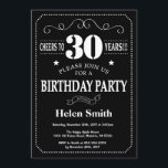 30th Birthday Black and White Chalkboard Invitation<br><div class="desc">30th Birthday Invitation Black and White Typography. Chalkboard. Black and White Background. Adult Birthday. Male Men or Women Birthday. Kids Boy or Girl Lady Teen Teenage Bday Invite. 13th 15th 16th 18th 20th 21st 30th 40th 50th 60th 70th 80th 90th 100th. Any Age. For further customisation, please click the "Customise...</div>