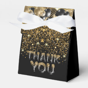 30th Birthday Black Gold Glitter Personalised Favour Box