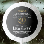 30th Birthday Black Gold Legendary Retro Balloon<br><div class="desc">A personalised elegant balloon that is easy to customise for that special 30th birthday party. The retro black and gold design adds a touch of refinement to that special celebration.</div>