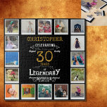 30th Birthday Black Gold Photo Collage Jigsaw Puzzle<br><div class="desc">A personalised elegant 30th birthday vintage puzzle that is easy to customise but hard to complete for that special birthday party occasion. Create your own unique photo jigsaw puzzle for a special 30th birthday gift. With 16 custom photos, the photo puzzle can be additionally personalised with the name and any...</div>