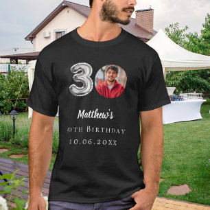 30th birthday black silver photo T-Shirt