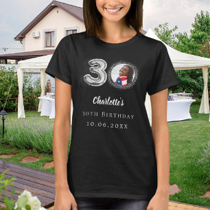 30th birthday black silver photo T-Shirt