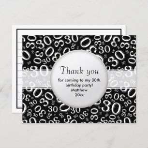 30th Birthday: Black/White Number Pattern