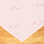 30th birthday blush pink hello thirty short table runner<br><div class="desc">Elegant and modern for a 30th birthday party. Girly rose gold background and a blush pink text written with a trendy hand-lettered style script: hello thirty. With dots as decor. You can change the background colour to match your theme. Click "Edit design" and then "Edit" background colour" on your left....</div>