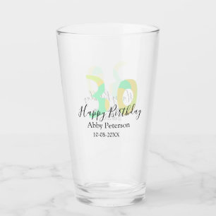 30th birthday bold letter pastel yellow black retr glass