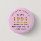 30th Birthday Born 1993 Add Name Pink Grey