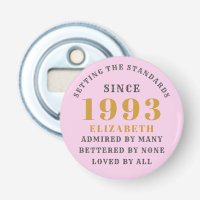 30th Birthday Born 1993 Add Name Pink Grey