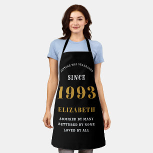 30th Birthday Born 1993 Black Gold Lady's Apron