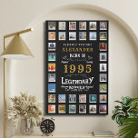 30th Birthday born 1995 Family Photos Collage Faux Canvas Print<br><div class="desc">Give that special someone a gift they will love and cherish forever: a personalised birthday large faux canvas print! Our unique and stylish print includes an array of your favourite photos and includes the name and year of the birthday recipient. Perfect for brightening up any space, this thoughtful and unique...</div>