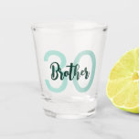 30th Birthday Brother Green Script Modern Shot Glass<br><div class="desc">Put a smile on a face with this 30th birthday modern script shot glass for your brother. The perfect gift or party accessory! - Simply click to personalise this design 🔥 My promises - This design is unique and is designed with you in mind 🙏 Thank you for supporting my...</div>