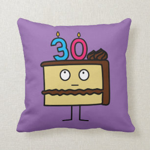 30th Birthday Cake with Candles Cushion