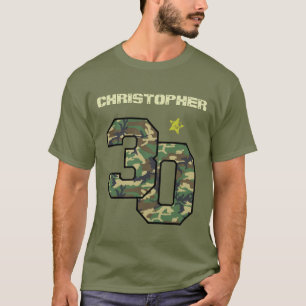 30th Birthday Camo One Year Custom Name A01 T-Shirt