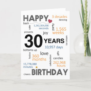 30th Birthday Card