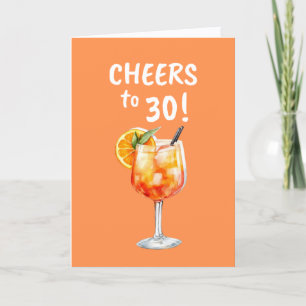 30th Birthday Card Aperol Inspired 