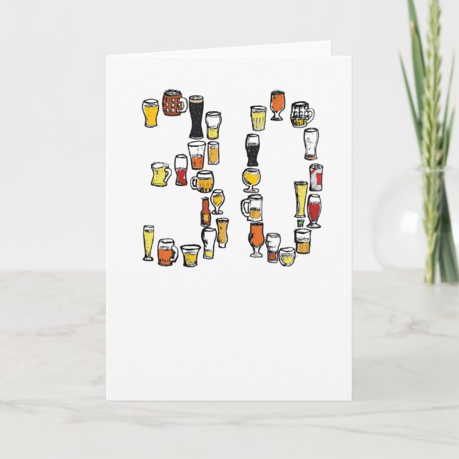 30th birthday card, beer card (Front)