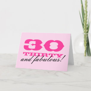 30th Birthday card for women 30 and fabulous!