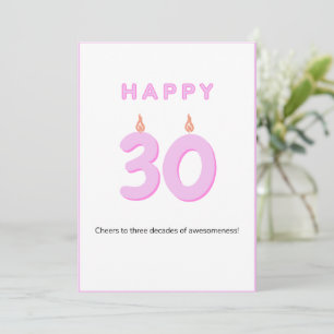30th Birthday Card Pink