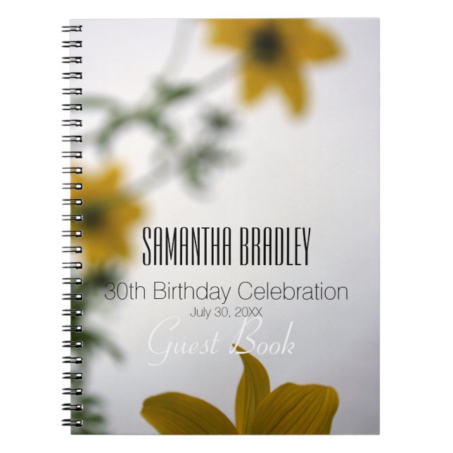 30th Birthday Celebration Floral Guest Book (Front)