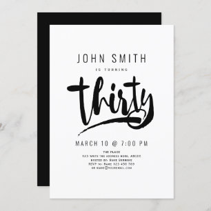 30th Birthday Celebration, Modern, Masculine Invitation