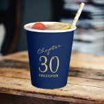 30th Birthday Chapter 30 Blue Gold Paper Cups<br><div class="desc">Add a touch of sparkle to your loved one's 30th birthday celebration with these gorgeous Blue Gold paper cups. Perfect for that finishing touch to a party.</div>