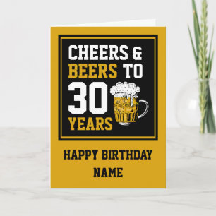 30th Birthday Cheers & Beers to 30 Years  Card
