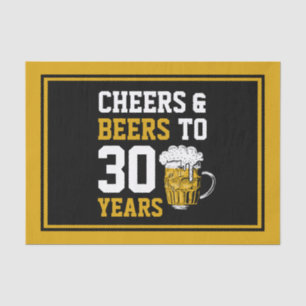30th Birthday Cheers & Beers to 30 Years Tissue Paper