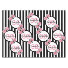 30th birthday chic pink roses black white stripes