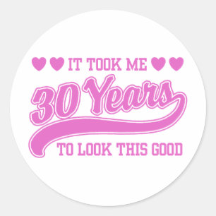 30th Birthday Classic Round Sticker